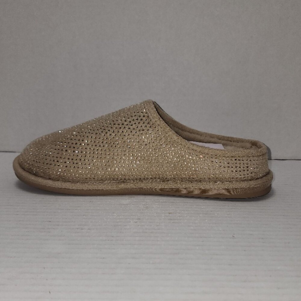 New Joyspun Studded Slippers - Tan - Size 8 - Faux Rhinestones - Picture 5 of 9
